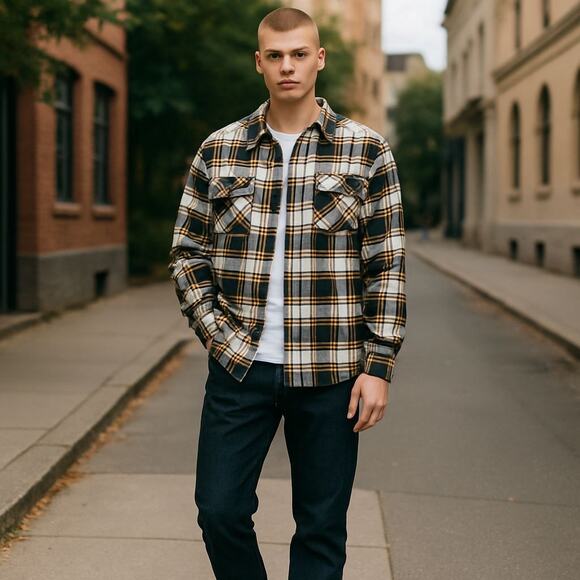 Mens Jachs MFG Heritage Flannel Button down shirt Size M NWOT - Picture 1 of 8